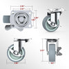 3 in Plate Casters Grey with Side Brake